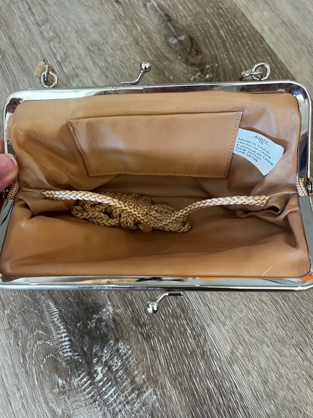 Vintage Beaded Gold Satin Evening Clutch